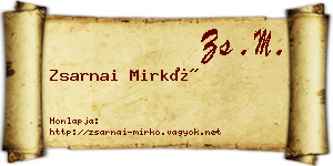Zsarnai Mirkó névjegykártya